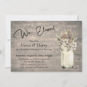 風化した板にワイルドフラワーズ 私たちは駆け落ちした 招待状 (正面)