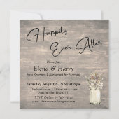 風化した板に　野生の花　が　幸せに　永遠に 招待状 (正面)