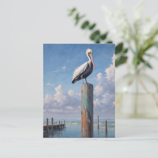 風化した波止場柱 ポストカード (スタンド正面)