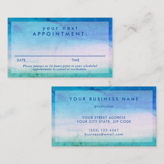 風化した海ブルーグリーンアポイントメントリマインダー 名刺 (正面/裏面)