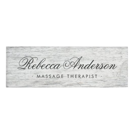 風化した灰色の納屋の木目のシック文字 名札 (正面)