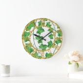 風化した白の上のツタ ラージ壁時計 (ホーム)