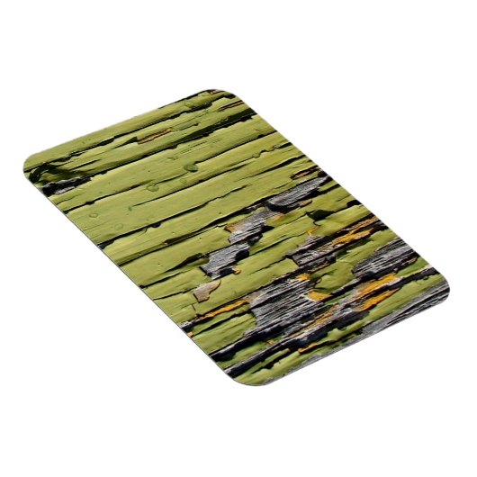 風化した納絵を描屋の木の皮を剥く緑 マグネット (右側)