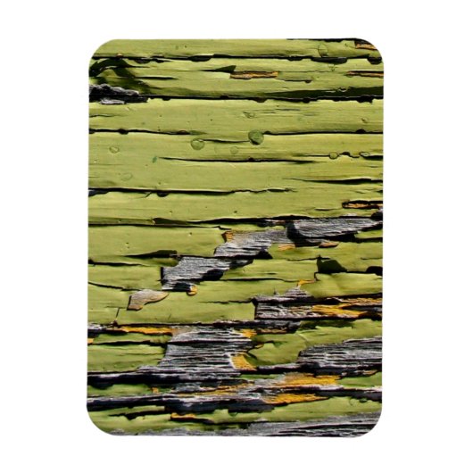 風化した納絵を描屋の木の皮を剥く緑 マグネット (縦)