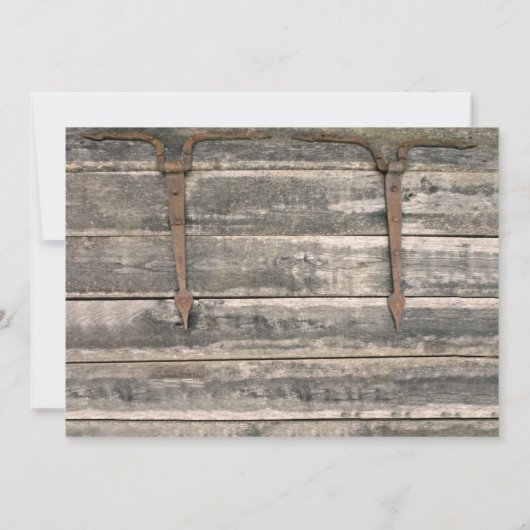 風化した結婚木材 招待状 (裏面)