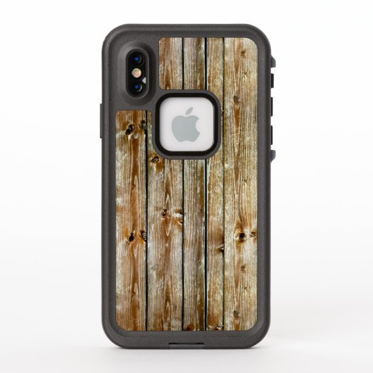 風化した茶色の木の板のシームレスなパターン LifeProof iPhoneケース (裏面)