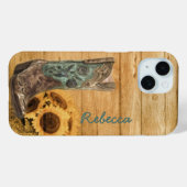 風化した西部カントリーのひまわりカウボーイブーツ Case-Mate iPhoneケース (裏面 (横))
