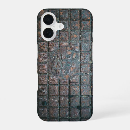 風化した金属の格子 iPhone 16ケース (裏面)