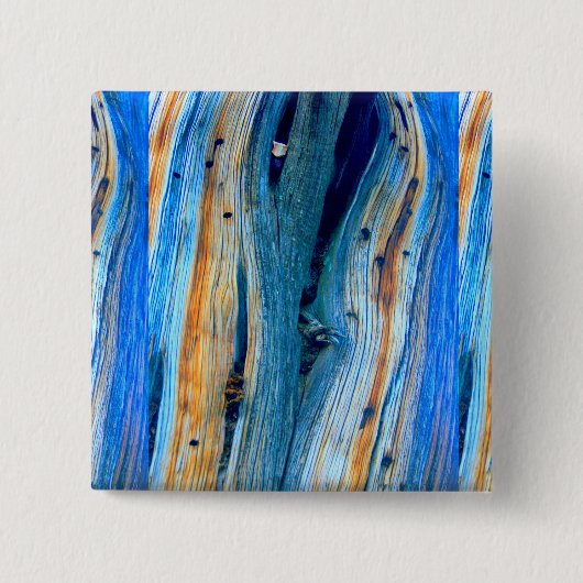 風化した青いバーボード 缶バッジ (正面)