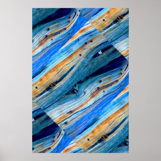 風化した青いバーンドボード ポスター (正面)