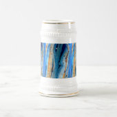 風化した青い木板 ビールジョッキ (中央)