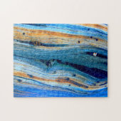 風化した青い納屋の板 ジグソーパズル (横)