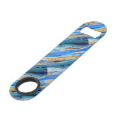 風化した青い納屋の板 スピード栓抜き (正面アングル)