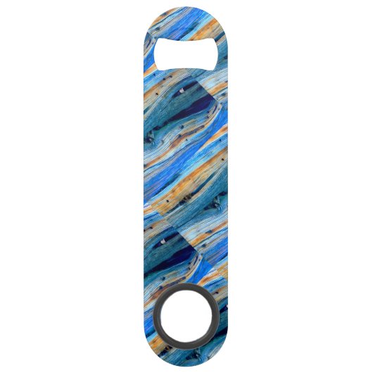 風化した青い納屋の板 スピード栓抜き (正面)