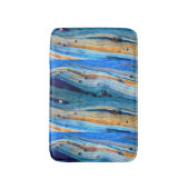 風化した青い納屋の板 バスマット (正面縦)