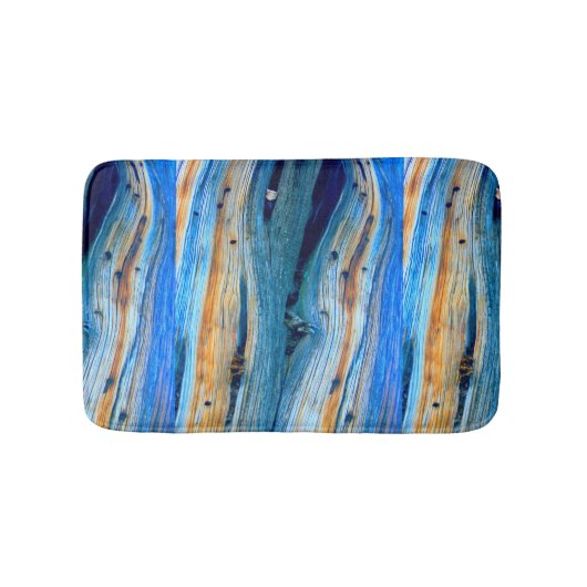 風化した青い納屋の板 バスマット (正面)