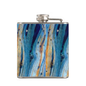 風化した青い納屋の板 フラスク (裏面)