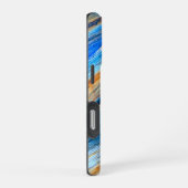 風化した青い納屋の板 iPhoneケース (右側面)