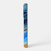 風化した青い納屋の板 iPhoneケース (左側面)