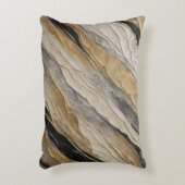 風化した黒と金ゴールド ストライプ アクセントクッション (正面(垂直))