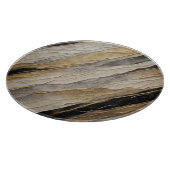 風化した黒と金ゴールド ストライプ カッティングボード (角)