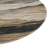 風化した黒と金ゴールド ストライプ カッティングボード (角)