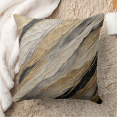 風化した黒と金ゴールド ストライプ クッション (ブランケット)