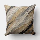 風化した黒と金ゴールド ストライプ クッション (裏面)