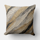 風化した黒と金ゴールド ストライプ クッション (正面)