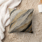 風化した黒と金ゴールド ストライプ クッション (ブランケット)