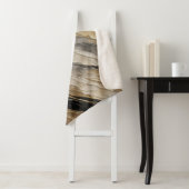 風化した黒と金ゴールド ストライプ シェルパブランケット (インサイチュ)