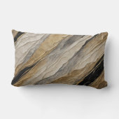 風化した黒と金ゴールド ストライプ ランバークッション (裏面)