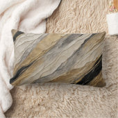 風化した黒と金ゴールド ストライプ ランバークッション (ブランケット)