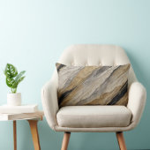 風化した黒と金ゴールド ストライプ ランバークッション (椅子)