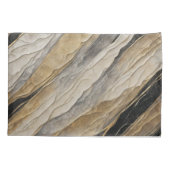 風化した黒と金ゴールド ストライプ 枕カバー (裏面)