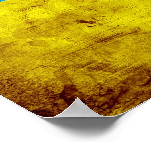 風化ウクライナ国旗 ポスター (角)