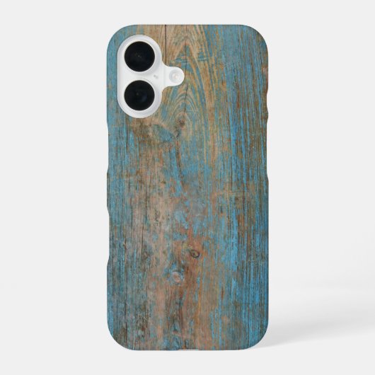 風化カッコいい青い剥離絵を描木質 iPhone 16ケース (裏面)