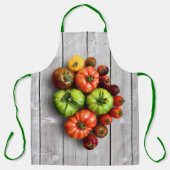 風化カラフルストライプの表のトマト エプロン (正面)
