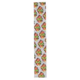 風化カラフルストライプの表のトマト ロングテーブルランナー