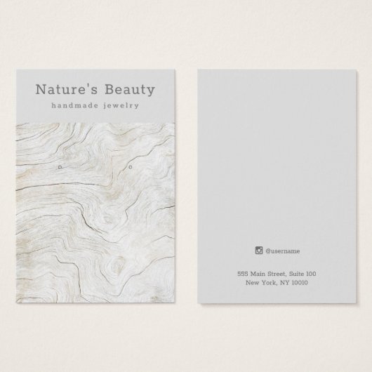 風化ビーチ木材イヤリングジュエリー表示カード (正面&裏面)