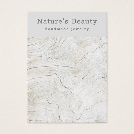 風化ビーチ木材イヤリングジュエリー表示カード (正面)