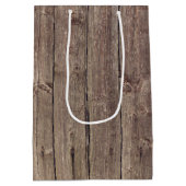 風化フェイク納屋の木板 ミディアムペーパーバッグ (裏面)