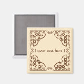 風化ブラウンケルト結び目模様トバル縁どデザイン マグネット (正面/裏面)