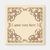 風化ブラウンケルト結び目模様トバル縁どデザイン マグネット (正面)