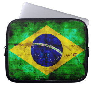 風化ブラジル国旗 ラップトップスリーブ