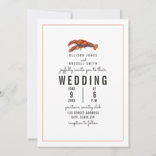 風化ブルーギンガムロブスター結婚ズ 招待状 (正面)