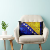 風化ボスニア国旗 ランバークッション (椅子)