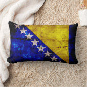 風化ボスニア国旗 ランバークッション (ブランケット)