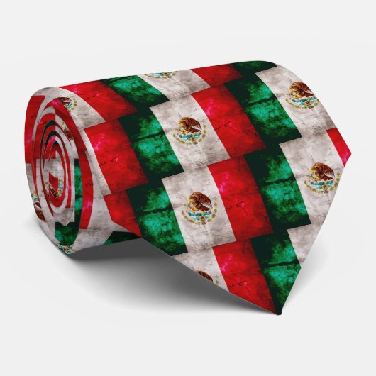 風化メキシコ国旗 ネクタイ (ロール)