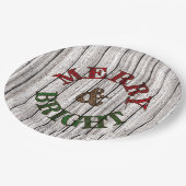 風化メリーした木板の模様 ペーパープレート (アングル)